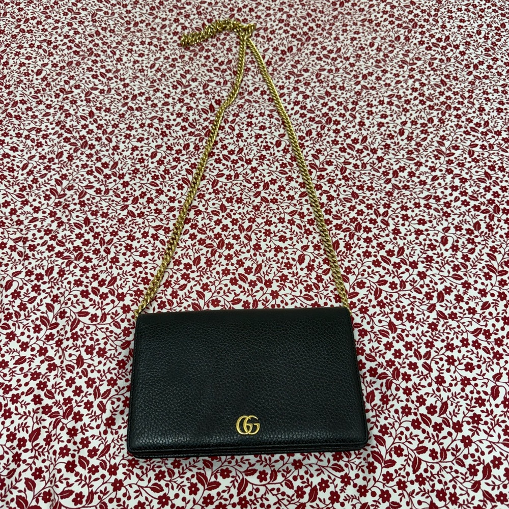 Gucci Marmont Leather Mini Chain Bag - Picture 1 of 4